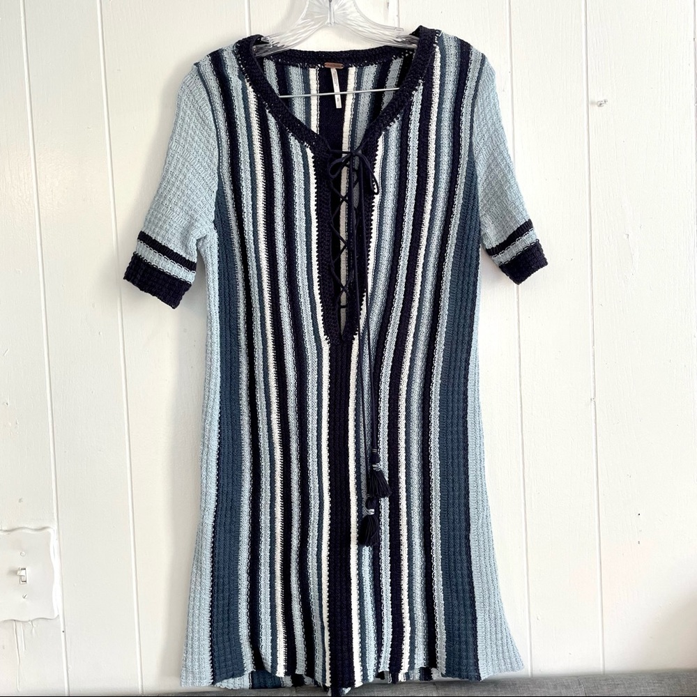 Free People lollipop lace up sweater tunic dress